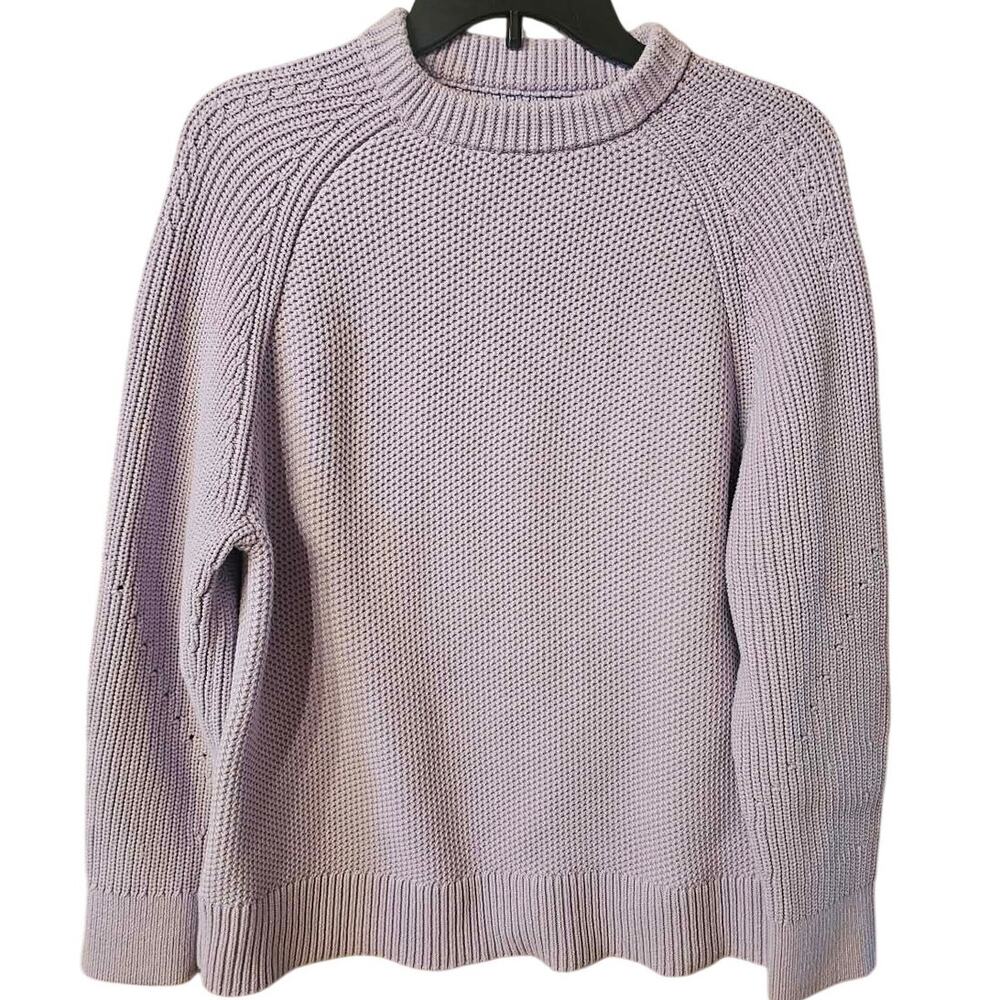 RARE Lululemon Lilac Ether Honeycomb Knit Crewneck Sweater Size M